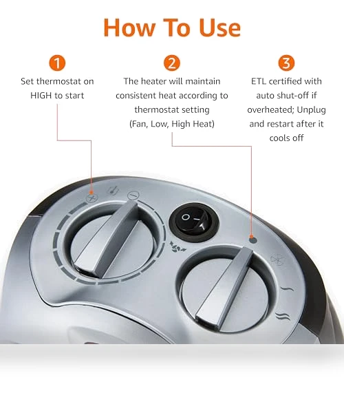 Oscillating Ceramic Space Heater — Portable Heating Solutions, Amazon Basics