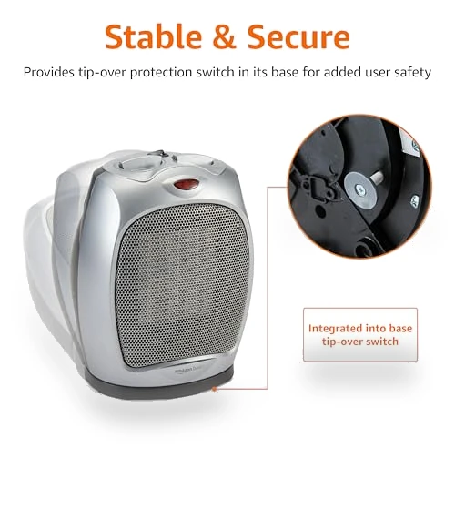 Oscillating Ceramic Space Heater — Portable Heating Solutions, Amazon Basics