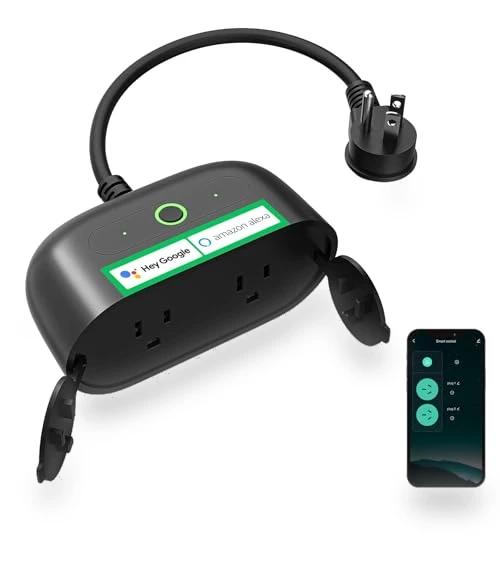 Outdoor Smart Plug with 2 Sockets — Garden Illumination, GHome Smart