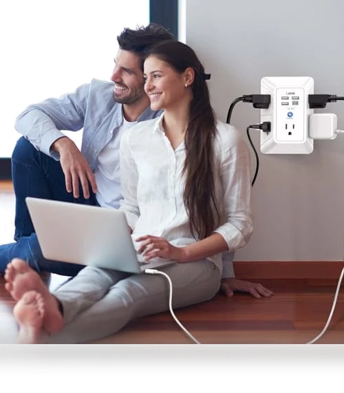 Outlet Extender Multi Plug with USB Charging Ports — Power Solutions & Surge Protection, Lvetek