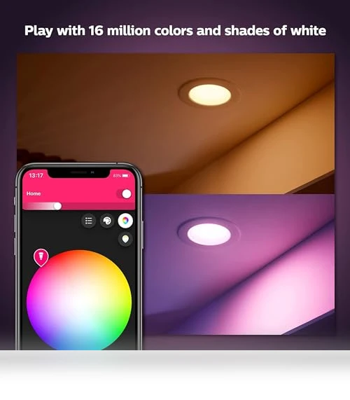 Smart 85W BR30 LED Bulb - White and Color Ambiance Color-Changing Light - 4 Pack — LED, Philips Hue