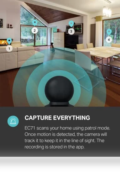 Smart Indoor Pan-Tilt Home Security Camera — Baby Monitors, TP-Link