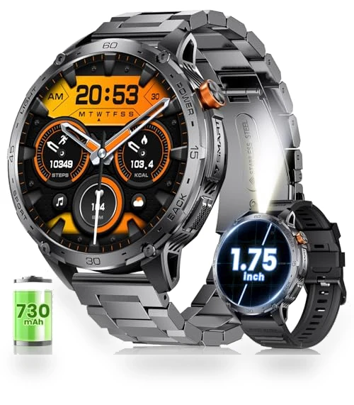 Smart Watch with LED Flashlight and AMOLED Display — Smartwatches, ESFOE