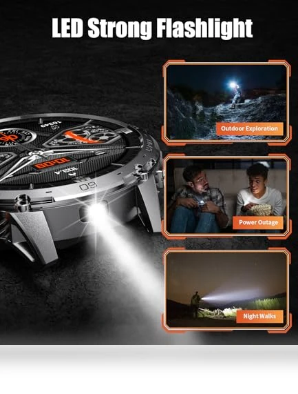 Smart Watch with LED Flashlight and AMOLED Display — Smartwatches, ESFOE