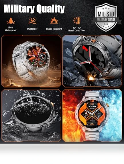 Smart Watch with LED Flashlight and AMOLED Display — Smartwatches, ESFOE