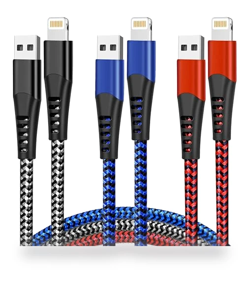 USB Lightning Cable 3 Pack 6FT — Lightning, Longlidie