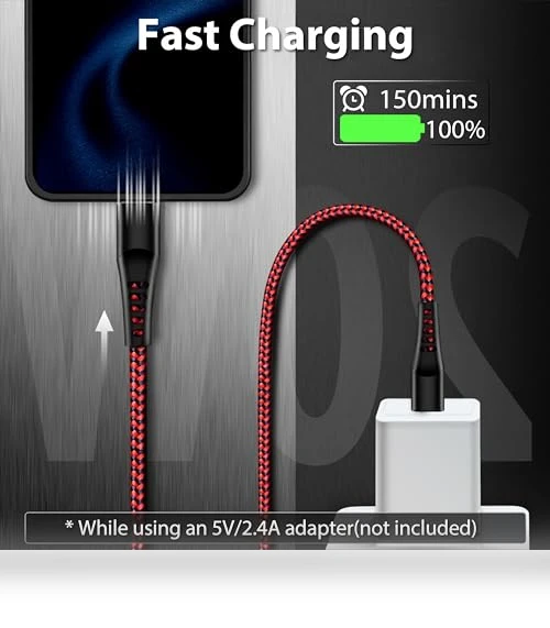 USB Lightning Cable 3 Pack 6FT — Lightning, Longlidie