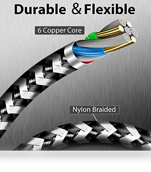 USB Lightning Cable 3 Pack 6FT — Lightning, Longlidie
