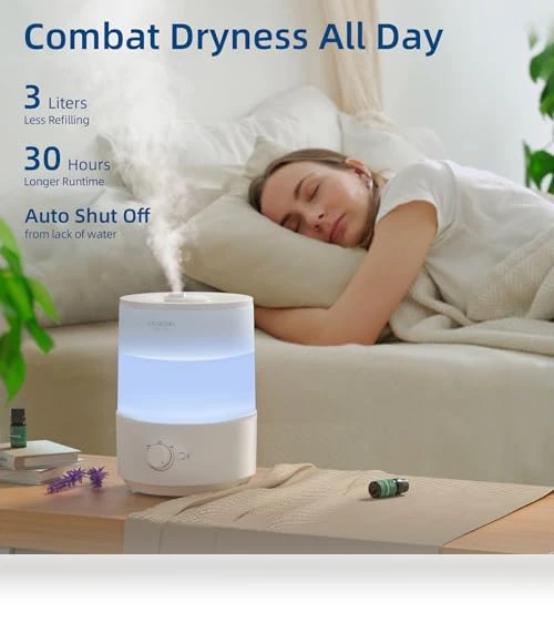 3L Top Fill Cool Mist Humidifier — Air Moisturizers, ASAKUKI