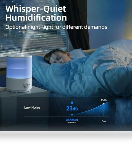 3L Top Fill Cool Mist Humidifier — Air Moisturizers, ASAKUKI