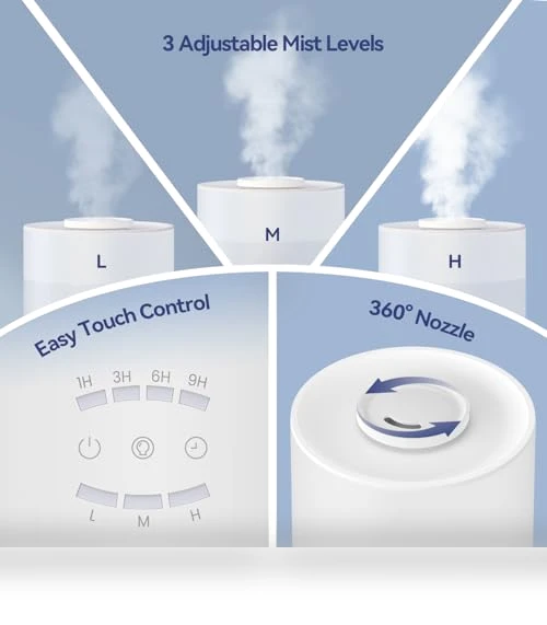 Cool Mist Humidifier with Essential Oil Diffuser — Air Moisturizers, raydrop