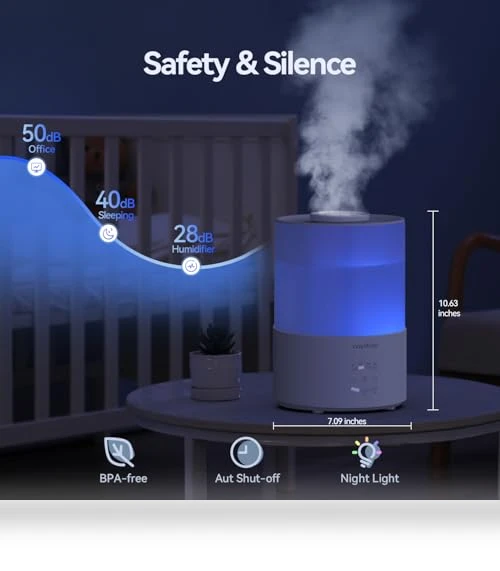 Cool Mist Humidifier with Essential Oil Diffuser — Air Moisturizers, raydrop