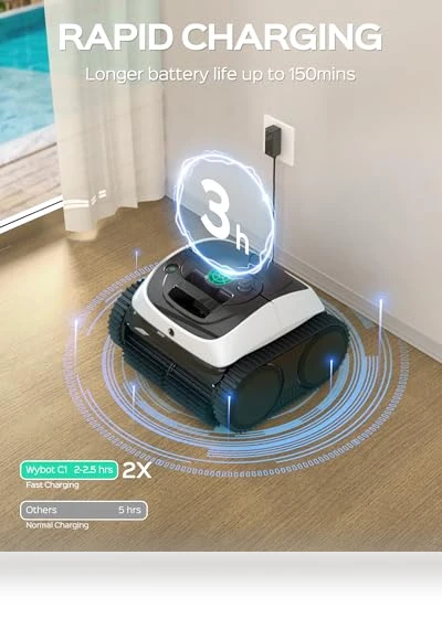 Cordless Robotic Pool Cleaner — Automated Pool Maintenance, WYBOT