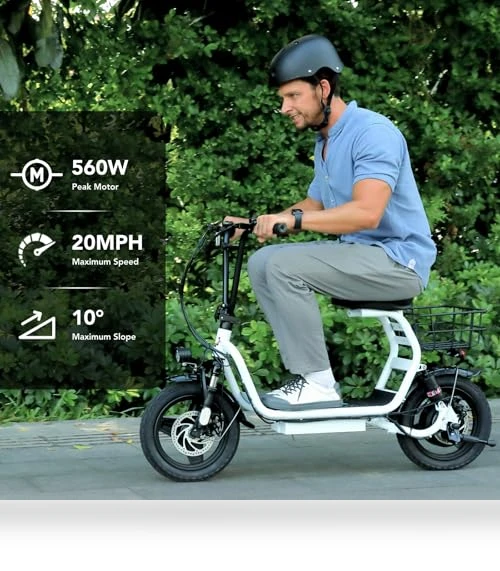 Foldable Electric Scooter with Seat — Electric Self-Balancing Scooters, Caroma