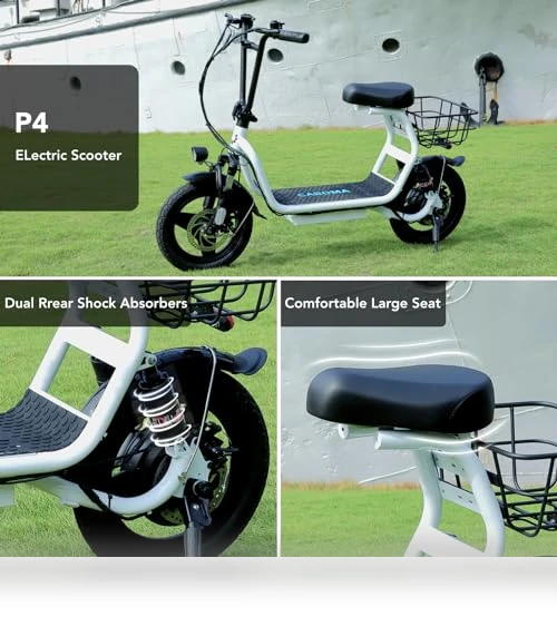 Foldable Electric Scooter with Seat — Electric Self-Balancing Scooters, Caroma