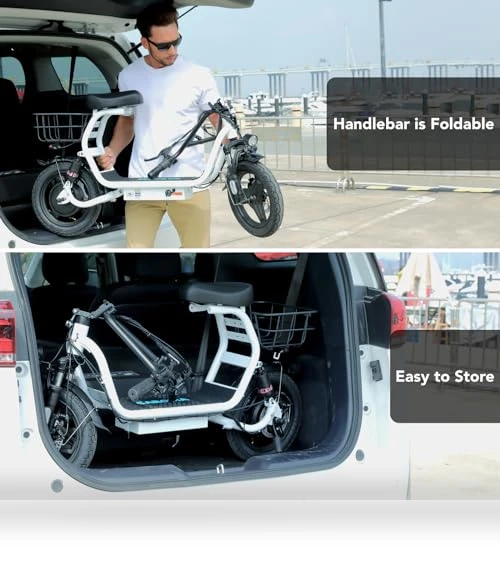 Foldable Electric Scooter with Seat — Electric Self-Balancing Scooters, Caroma