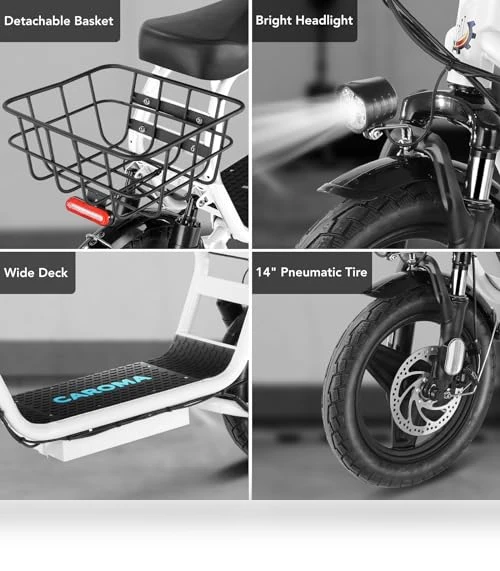 Foldable Electric Scooter with Seat — Electric Self-Balancing Scooters, Caroma