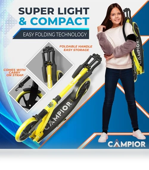 Foldable Kick Scooter with Adjustable Handlebar — Push Scooters, Campior