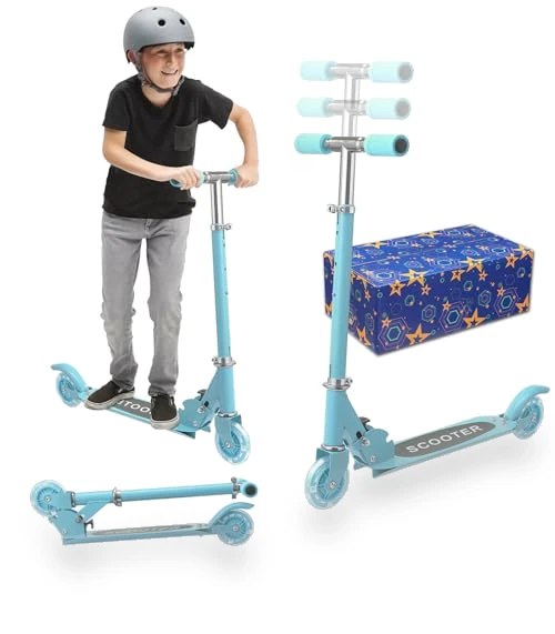 Foldable Kick Scooter with Light Up Wheels — Push Scooters, Feblomst