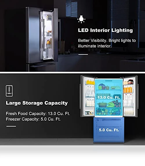 French Door Refrigerator with Installed Ice Maker and Bottom Freezer — Cooling Solutions, Galanz