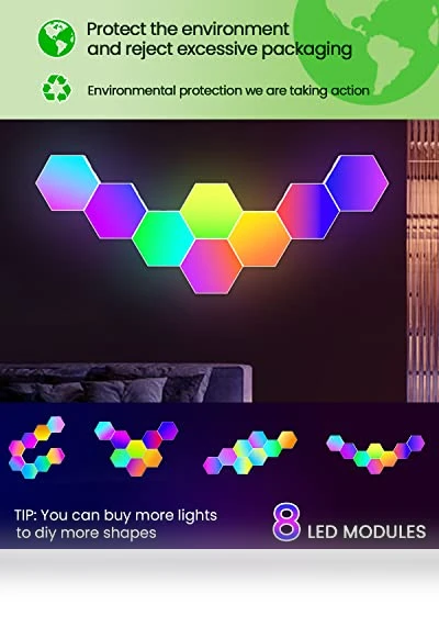 Hexagon LED Lights Wall Panels — Wall Lighting, NIUCOO