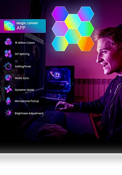 Hexagon LED Lights Wall Panels — Wall Lighting, NIUCOO