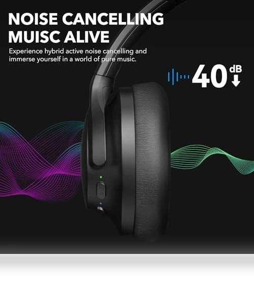 Hybrid Active Noise Cancelling Headphones — Over-Ear Headphones, 1Mii