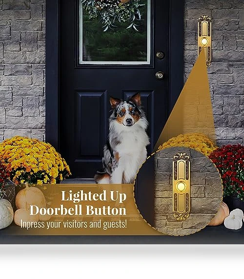 Lighted Doorbell Button Wired — Chimes, Dreyoo