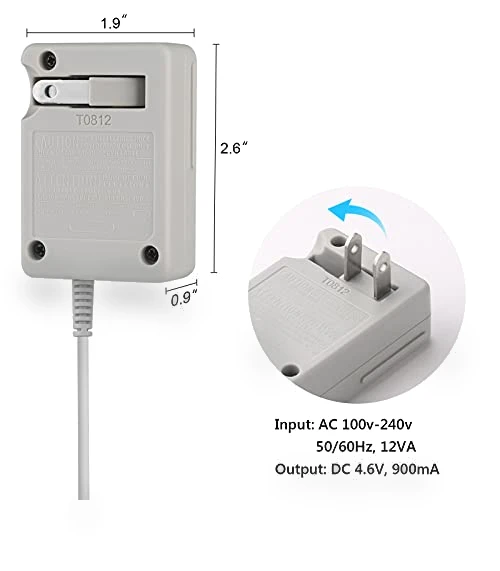 Power Adapter Replacement for Nintendo 3DS/DSi/2DS — Accessories, Trenro