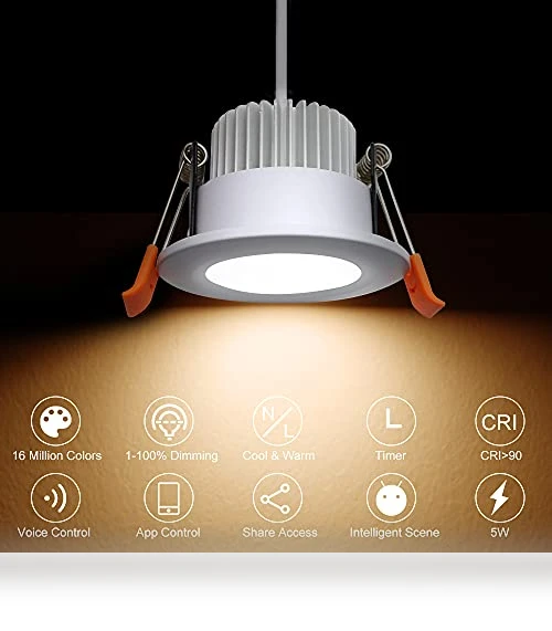 Smart LED Recessed Lighting RGB WiFi Downlight — Lighting Solutions, YGS-Tech