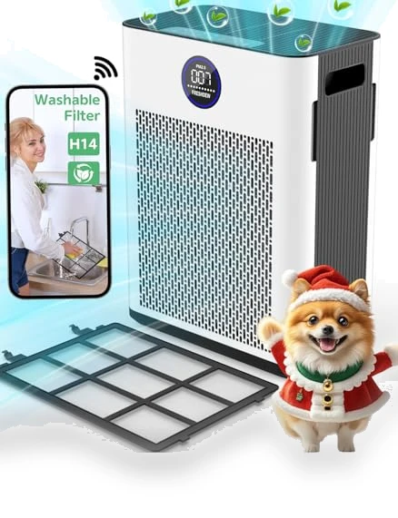 True HEPA Air Purifier with Smart WiFi Control — Activated Carbon Air Purifiers, FRESHDEW