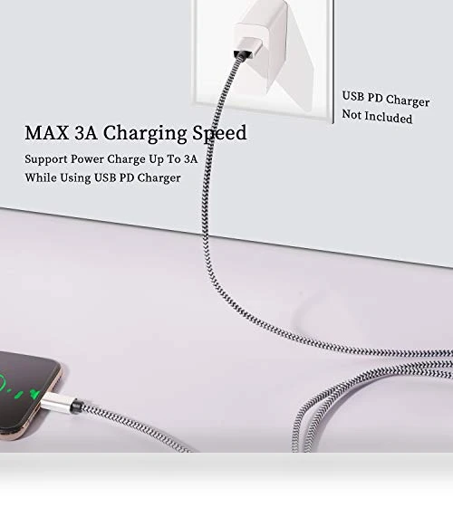 USB Type C Cable, 5 Pack (6FT) Nylon Braided 3A Fast Charging Cord — Charging Solutions, QQLIKE