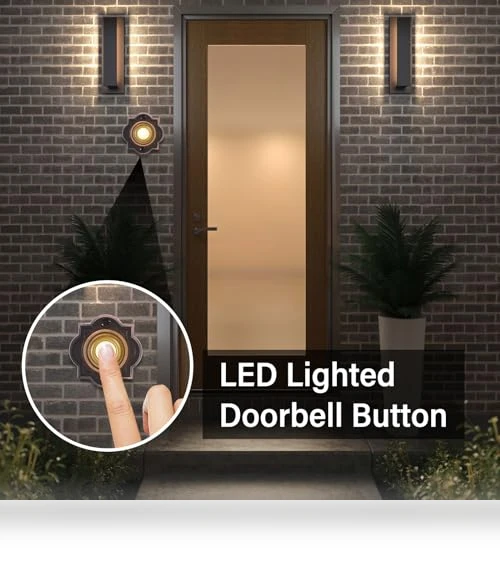 Wired Lighted Up LED Doorbell Button — Push Buttons, RANERVZ