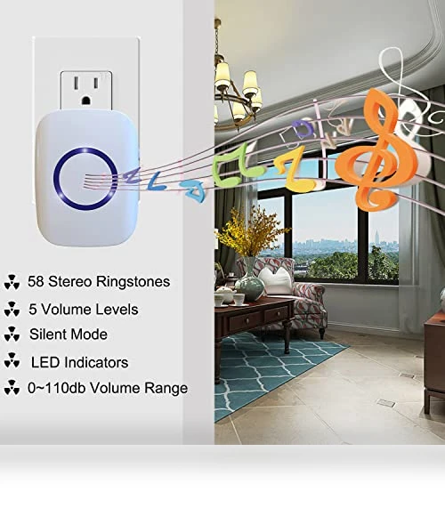 Wireless Doorbell with 1,000ft Range and 52 Chimes — Kits, MEISENKAI