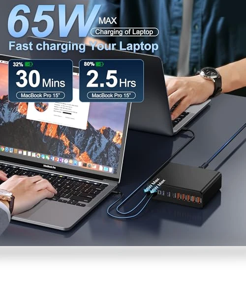 10-Port USB C Charging Station GaN Fast Charger — Chargers, Aexhend