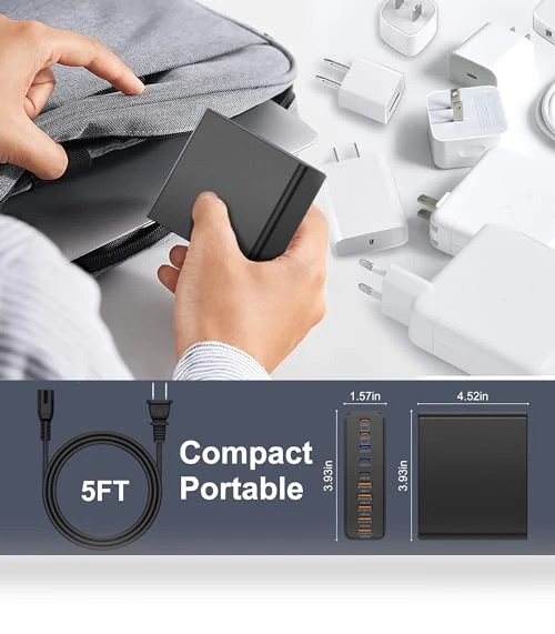 10-Port USB C Charging Station GaN Fast Charger — Chargers, Aexhend
