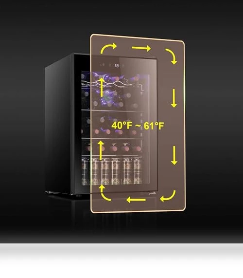36 Bottle Wine Cooler Cabinet Beverage Refrigerator — Drink Coolers, Antarctic Star