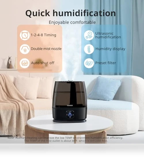 6L Cool and Warm Mist Air Humidifier — Air Moisturizers, Tasigok