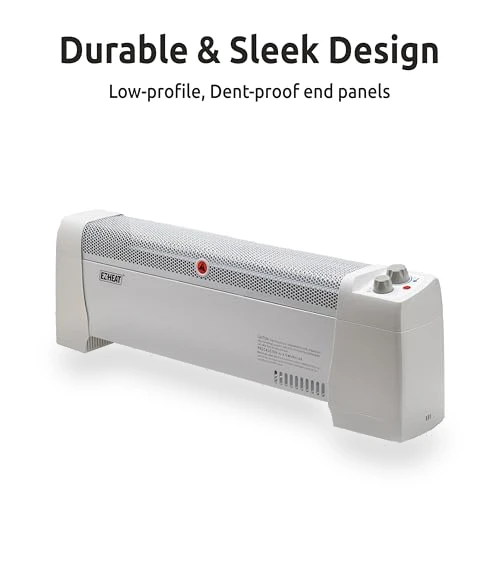 Baseboard Space Heater with Adjustable Thermostat — Portable Heating Solutions, EZ-HEAT