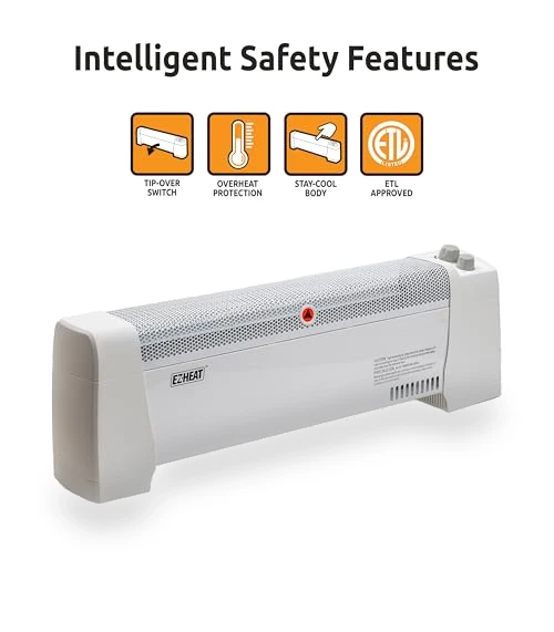 Baseboard Space Heater with Adjustable Thermostat — Portable Heating Solutions, EZ-HEAT