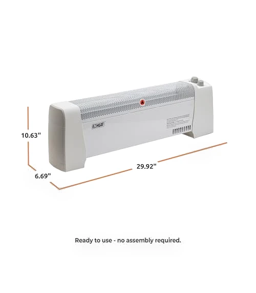 Baseboard Space Heater with Adjustable Thermostat — Portable Heating Solutions, EZ-HEAT
