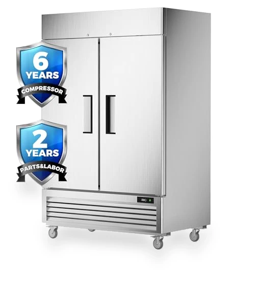 Commercial Freezer with 2 Door, Stainless Steel Reach-in Freezer Upright — Commercial Freezers, Coolski