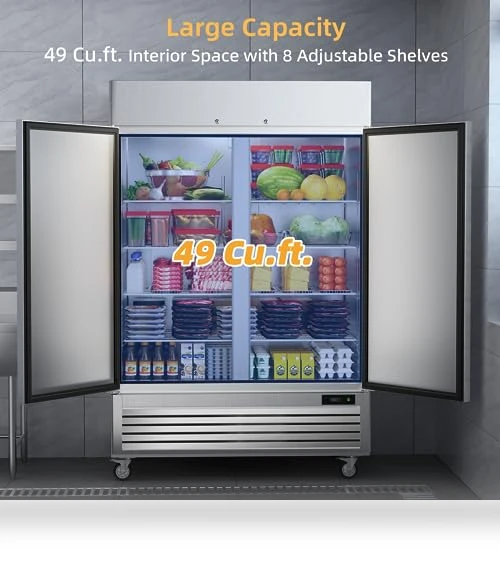 Commercial Freezer with 2 Door, Stainless Steel Reach-in Freezer Upright — Commercial Freezers, Coolski