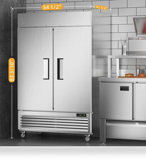 Commercial Freezer with 2 Door, Stainless Steel Reach-in Freezer Upright — Commercial Freezers, Coolski