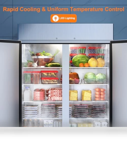 Commercial Freezer with 2 Door, Stainless Steel Reach-in Freezer Upright — Commercial Freezers, Coolski