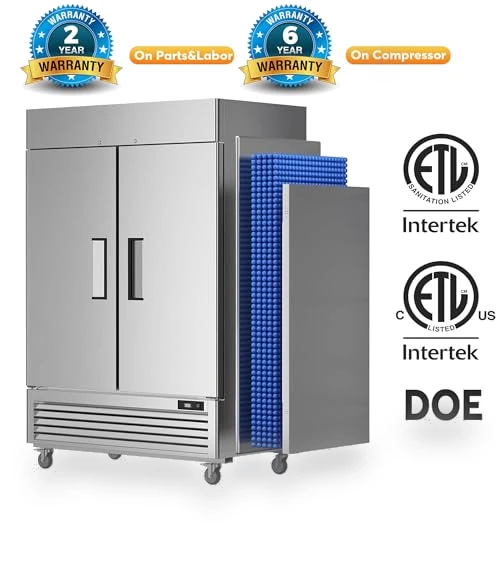 Commercial Freezer with 2 Door, Stainless Steel Reach-in Freezer Upright — Commercial Freezers, Coolski