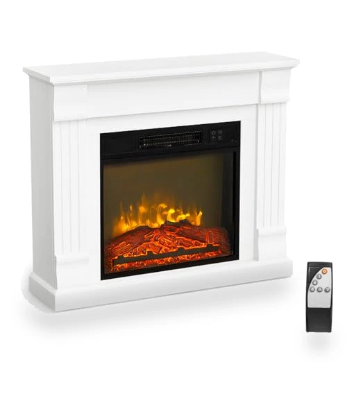 Electric Fireplace with Mantel — Tabletop Fireplaces, ROVSUN