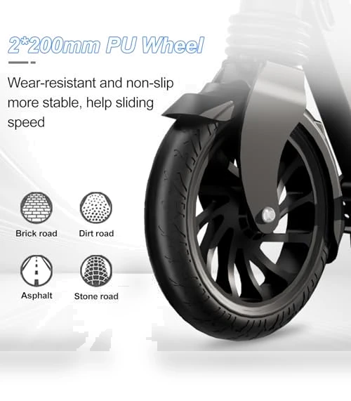 Foldable Scooter with Rear Disc Brake & Dual Shock Absorbers — Push Scooters, Aolorozo