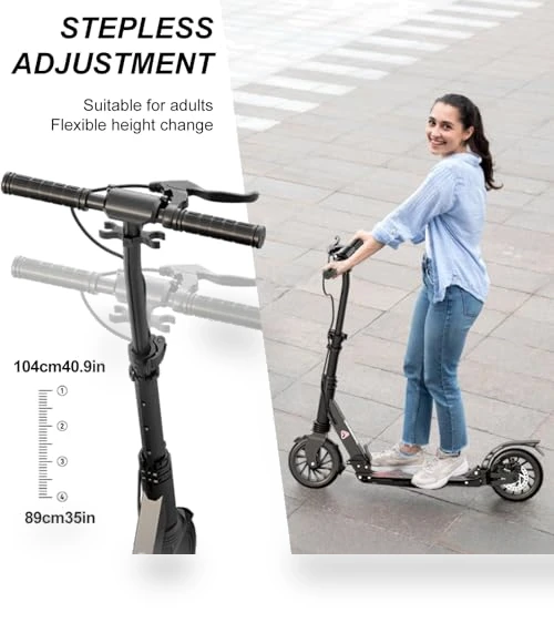 Foldable Scooter with Rear Disc Brake & Dual Shock Absorbers — Push Scooters, Aolorozo