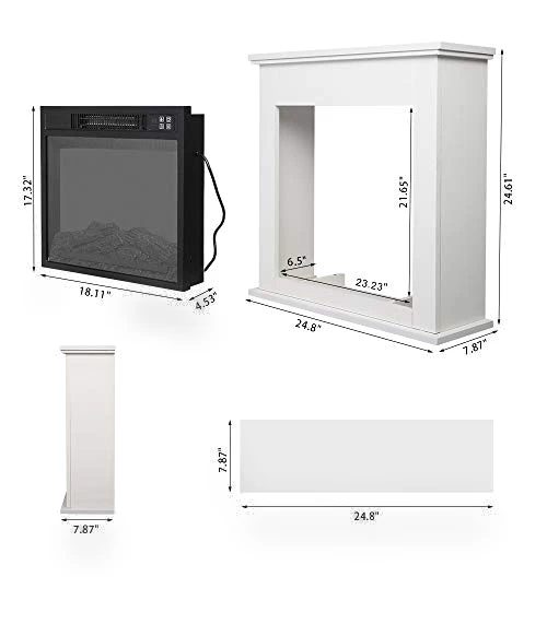 Freestanding Electric Fireplace Stove Space Heater — Portable Electric Heaters, Zokop